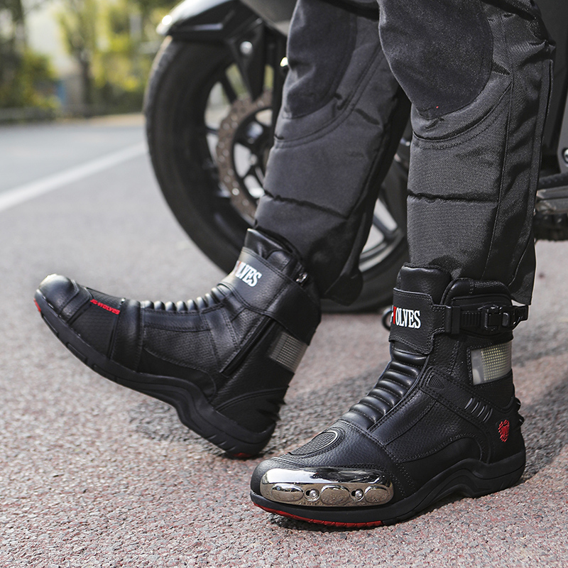 Outdoor Adventure Brand - Stivali da Moto Resistenti all'Usura, Scarpe