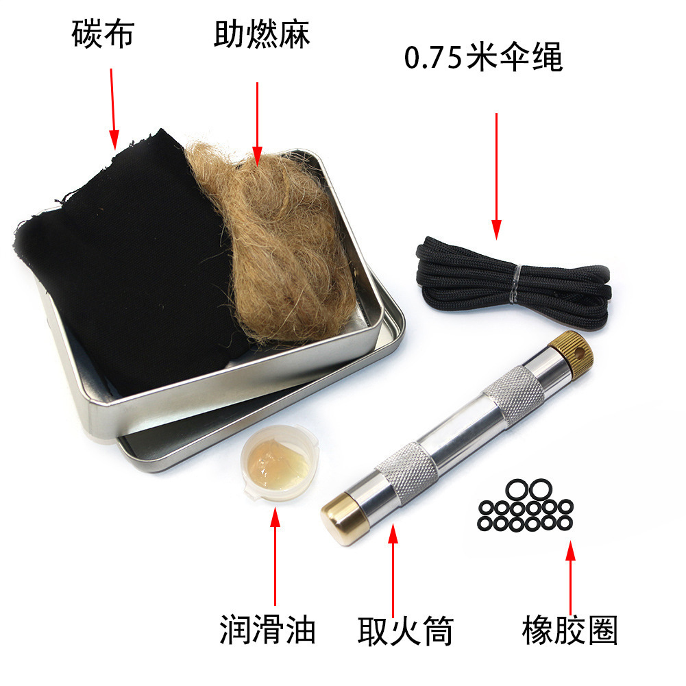 Fire Piston Starter - Kit di strumenti EDC di sopravvivenza