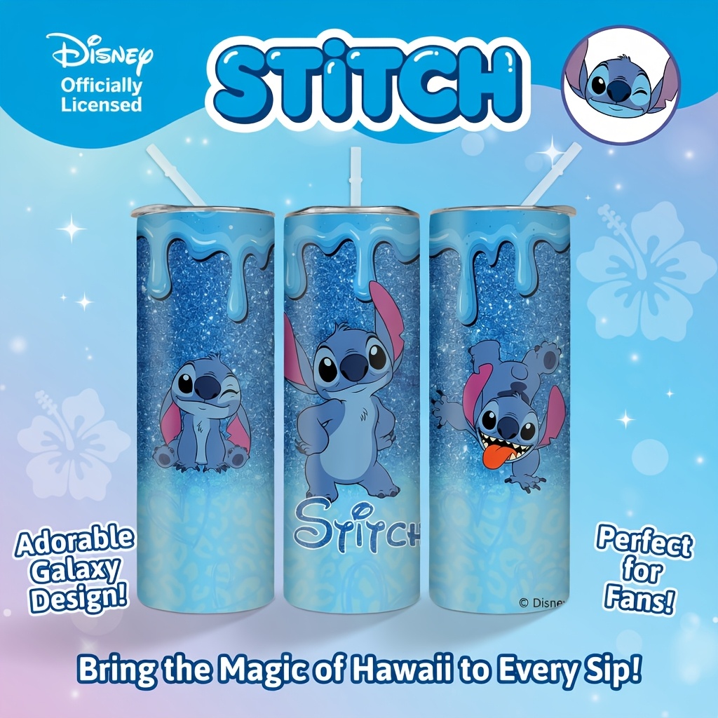 Water Filter Straw - 1 pezzo Tumbler Disney Stitch Glitter